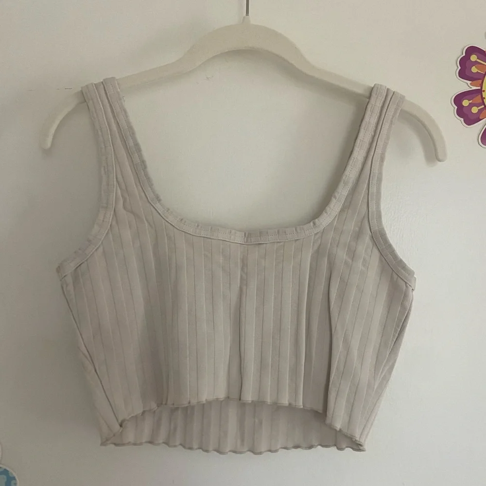 Beige Ribbed Tank Top - Picture 2 of 2